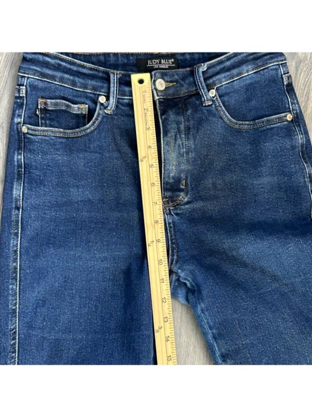 Judy Blue Straight Jeans Womens 9/29 Dark Wash Tummy Control Stretch Denim 88575 - Picture 11 of 13